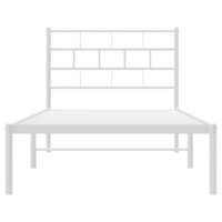 Bedframe met hoofdbord metaal wit 100x200 cm 6