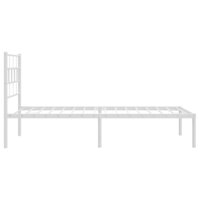 Bedframe met hoofdbord metaal wit 100x200 cm 7