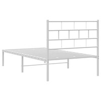 Bedframe met hoofdbord metaal wit 100x200 cm 8