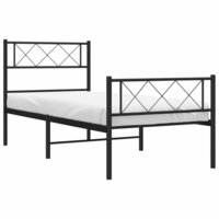 Bedframe met hoofd- en voeteneinde metaal zwart 80x200 cm 3