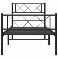Bedframe met hoofd- en voeteneinde metaal zwart 80x200 cm 4