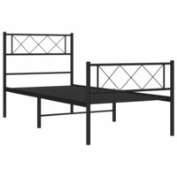 Bedframe met hoofd- en voeteneinde metaal zwart 80x200 cm 5