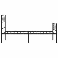 Bedframe met hoofd- en voeteneinde metaal zwart 80x200 cm 6