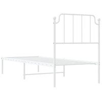 Bedframe met hoofdbord zonder matras metaal wit 75x190 cm 7