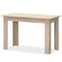 Eettafel en banken 3 st bewerkt hout eikenkleurig 3