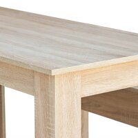 Eettafel en banken 3 st bewerkt hout eikenkleurig 5