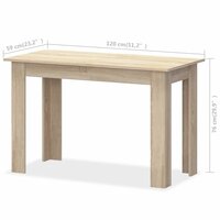 Eettafel en banken 3 st bewerkt hout eikenkleurig 6