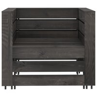 2-delige Loungeset pallet ge&iuml;mpregneerd grenenhout grijs 3