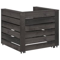 2-delige Loungeset pallet ge&iuml;mpregneerd grenenhout grijs 4