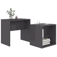 Salontafelset 48x30x45 cm bewerkt hout hoogglans grijs 3