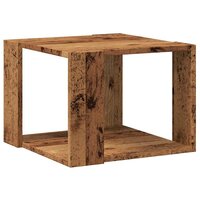 Salontafel 40x40x30 cm bewerkt hout oud houtkleurig 2