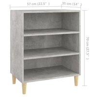 Dressoir 57x35x70 cm bewerkt hout betongrijs 6