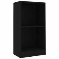 Boekenkast 40x24x75 cm bewerkt hout zwart 2