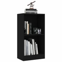 Boekenkast 40x24x75 cm bewerkt hout zwart 3