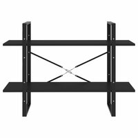 Boekenkast met 2 schappen 100x30x70 cm spaanplaat zwart 5