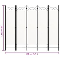 Kamerscherm met 5 panelen 200x180 cm wit 6
