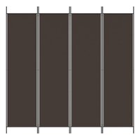 Kamerscherm met 4 panelen 200x200 cm stof bruin 3