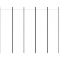 Kamerscherm met 5 panelen 250x200 cm stof wit 3
