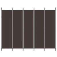 Kamerscherm met 5 panelen 250x200 cm stof bruin 3