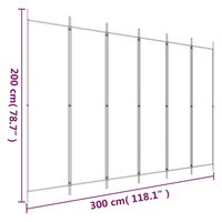 Kamerscherm met 6 panelen 300x200 cm stof zwart 8