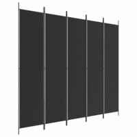 Kamerscherm met 5 panelen 250x220 cm stof zwart 2