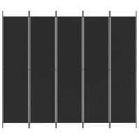 Kamerscherm met 5 panelen 250x220 cm stof zwart 3
