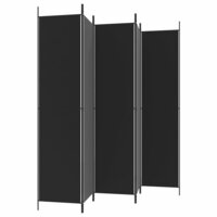Kamerscherm met 5 panelen 250x220 cm stof zwart 5