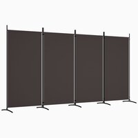 Kamerscherm met 4 panelen 346x180 cm stof bruin 2