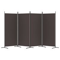 Kamerscherm met 4 panelen 346x180 cm stof bruin 4
