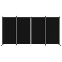 Kamerscherm met 4 panelen 346x180 cm stof zwart 3