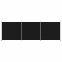 Kamerscherm met 3 panelen 525x180 cm stof zwart 3