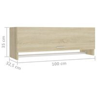 Kledingkast 100x32,5x35 cm bewerkt hout sonoma eikenkleurig 8