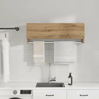 Kledingkast 100x32,5x35 cm bewerkt hout artisanaal eikenkleurig 3