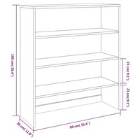 Opzetkast HAMAR 90x30x100 cm massief grenenhout honingbruin 8
