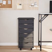 Ladekast MOSS verrijdbaar massief grenenhout grijs 3