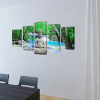 Canvas muurdruk set buddha 200 x 100 cm 2