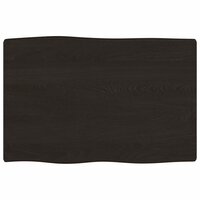 Tafelblad natuurlijke rand 60x40x2 cm eikenhout donkerbruin 2