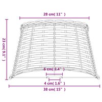 Lampenkap &Oslash;38x23 cm wicker wit 7