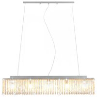 Plafondlamp met kristallen kralen 104 cm zilverkleurig  4