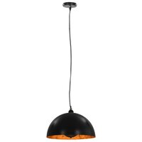 Plafondlampen 2 st halfrond E27 40 cm zwart en goudkleurig 4