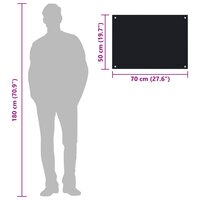 Spatscherm keuken 70x50 cm gehard glas zwart 7