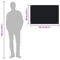 Spatscherm keuken 90x60 cm gehard glas zwart 7