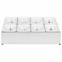 Gastronormbakkenhouder met 8 GN 1/6 bakken roestvrij staal 3