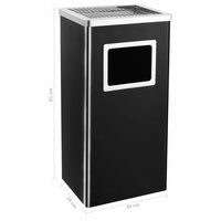 Asbak/prullenbak Hotel 45 L staal zwart 8