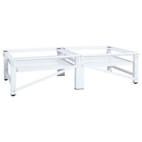 Wasmachine- en drogerverhoger met uittrekbare schappen wit 5