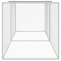 Kippenhok met dak 203x98x90 cm gegalvaniseerd staal lichtgrijs 4