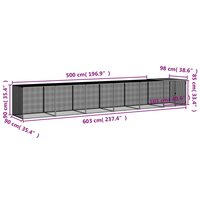 Kippenhok met dak 603x98x90 cm gegalvaniseerd staal lichtgrijs 9