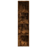 Hoekkast 33x33x132 cm bewerkt hout gerookt eikenkleurig 3