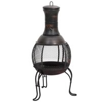 Tuinkachel met pook 39x39x90 cm staal 4