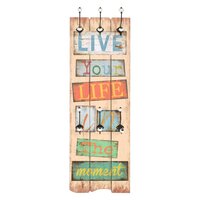 Wandkapstok met 6 haken LIVE LIFE 120x40 cm  2